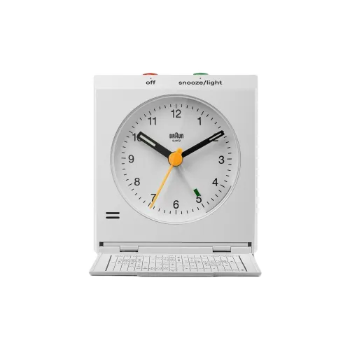 BRAUN Кварцевый механизм пластик будильник унисекс белый