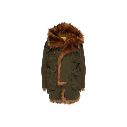 DSQUARED 2 SS24 PARKA Пальто Женское Оливково-зеленый