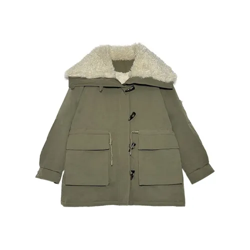 POPO.INFO PARKA Пальто Женское Армейский Зеленый