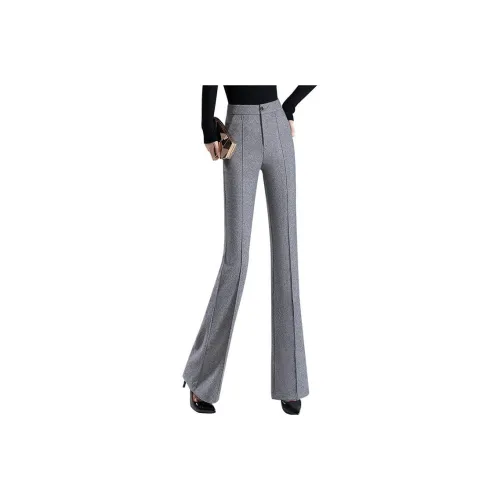 Cypress House Повседневные брюки Женские Серый елочный узор