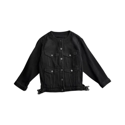 CHANEL 19P Denim Jacket Women's Black Gray CHANEL 19P Деним Куртка Женская Черный Серый