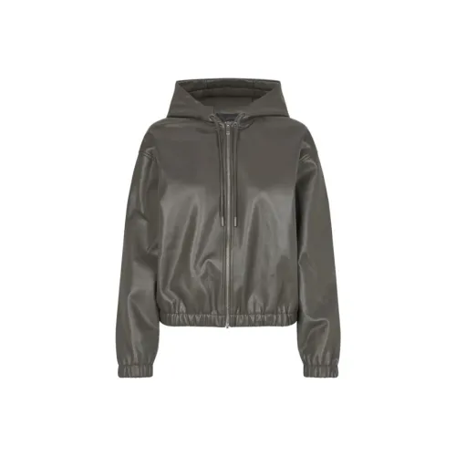 SAMSONITE Кожа Куртка Женская Цементный Серый