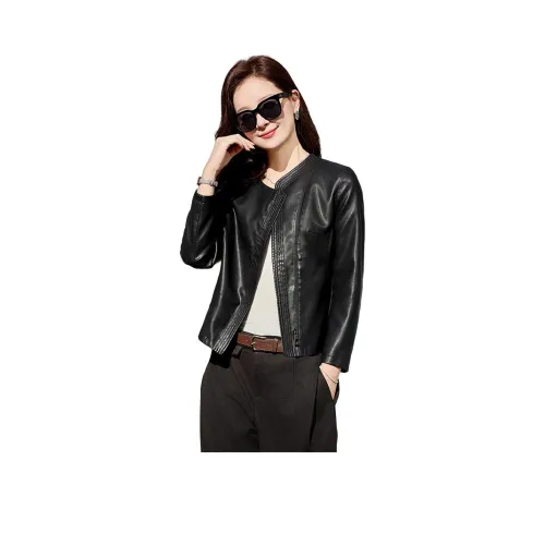 Yi Mengyuan Кожа Куртка Женская