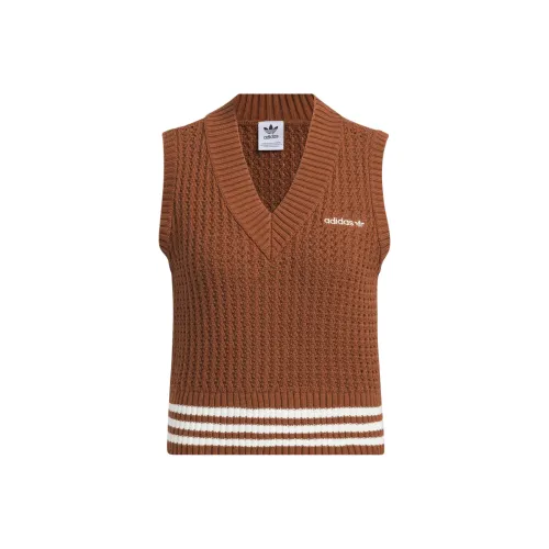 Adidas Originals FW24 KNIT Жилет Женские Темно-коричневый