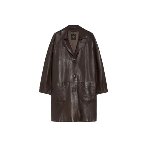 WEEKEND MaxMara Кожа Куртка Женская Умбра