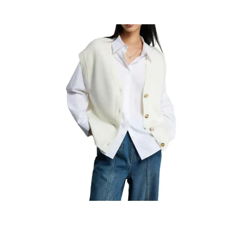 CHUMIAN Жилет Женские Кремовый Белый