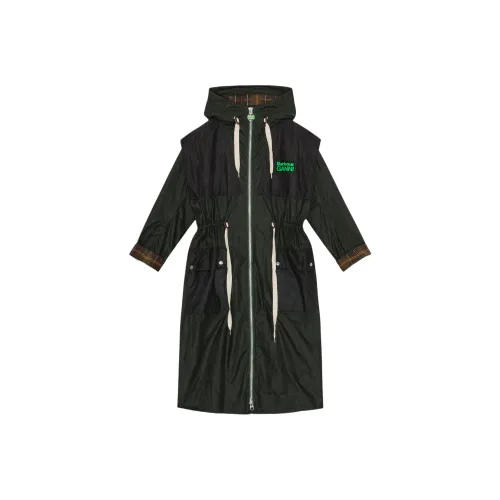 GANNI X Barbour Co Бренд Темно-зеленое Женское Пальто
