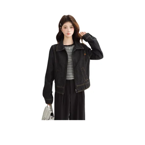 PLANE DRIFT Джинсовая куртка Женская Черная