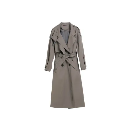 Hang Yi Court Тренчкот Женский Чайный Коричневый