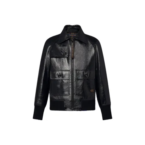 LOUIS VUITTON Кожа Куртка Женская Черная