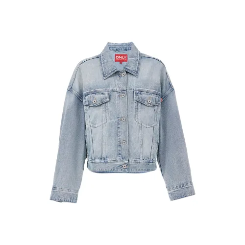 ONLY Denim Куртка Женская Выстиранный Деним Синий
