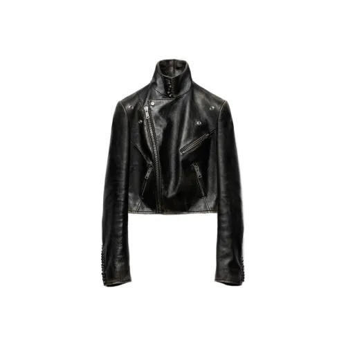 PRADA SS24 Кожа Куртка Женская Черная