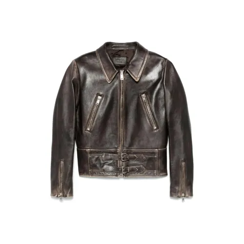 PRADA Кожа Куртка Женская Коричневая