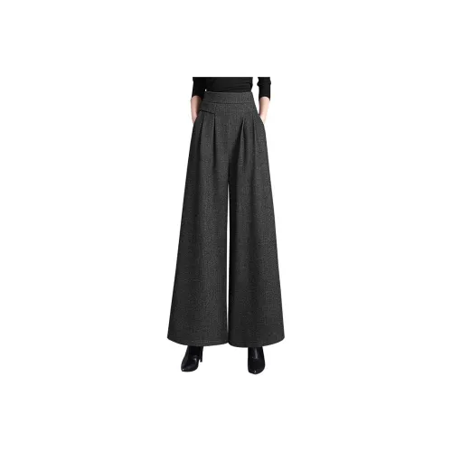 Cypress House Повседневные брюки Женские Черный Серый Елочка