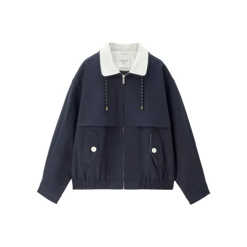 Giordano Тренчкот Женские Темно-синий Бежево-абрикосовый