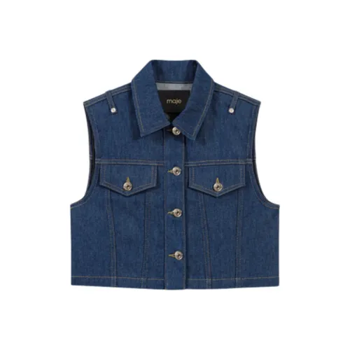 Maje Темно-синий Женские Жилеты