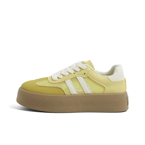 HUANQIU Износостойкий Легкий Дышащий И Без нижнего слоя. Низкий Топ Кроссовки для скейтбординга Женские Желтые