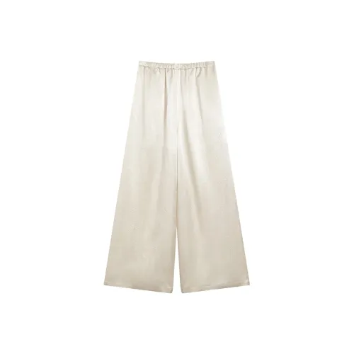 Ouyang Повседневные брюки Женские Позолоченный Бежевый