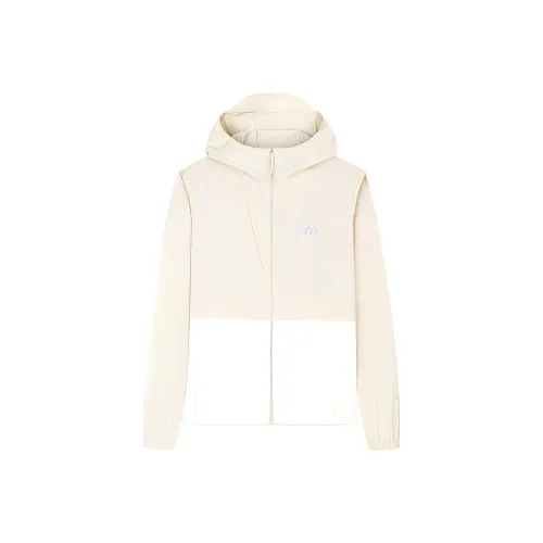 ANTA Дышащая Быстросохнущая Защита от UV Одежда Женская с Рельефным Бежевым Желтым Ванильным Белым