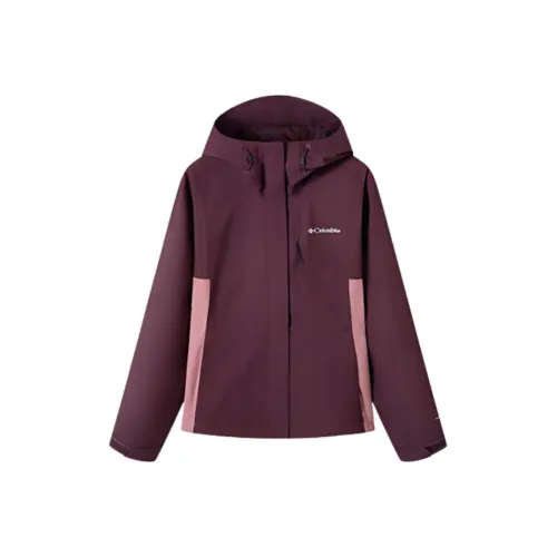 Columbia совместный бренд Водонепроницаемый и Ветрозащитный Ветровка Женские Темно-красный