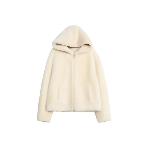 LETTRANS Молочно-белый Женские меховые изделия