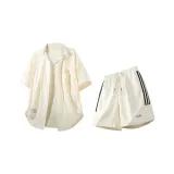 Абрикосовая рубашка + бежевые абрикосовые шорты