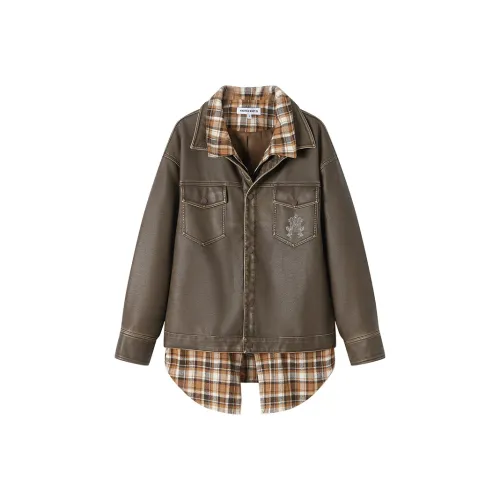 ANDREA MARTIN Кожа Куртка Женская Кофейного Цвета