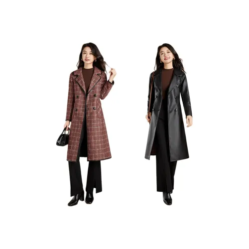 Mylan Тренчкот Свободный крой Женский Оранжевый Двусторонний