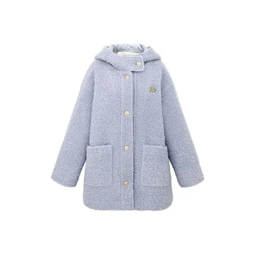 HDFULERN Пальто Женское Ирис Синий