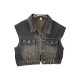 Light Blue (Уникальный и Стильный Жилет, Свободный крой, Неформальный стиль/Женская Верхняя одежда Мода/Жилет как Верхняя одежда/Женская Холодная и Стильная Жилет/Летний/Винтаж)