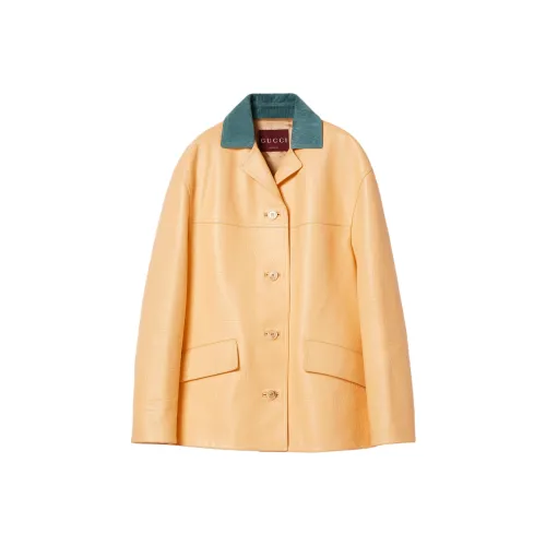 GUCCI Кожа Куртка Женская Желтая