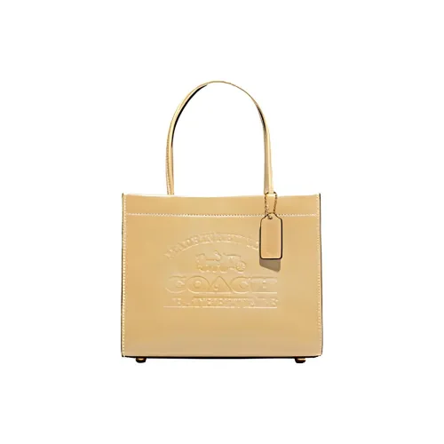 Coach Cashin Однотонная кожаная сумка-тоут сумка для покупок музыкальный лист сумка через плечо сумка на одно плечо