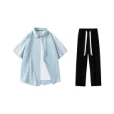 Комплект одежды (Dream Blue рубашка + Black повседневные штаны)