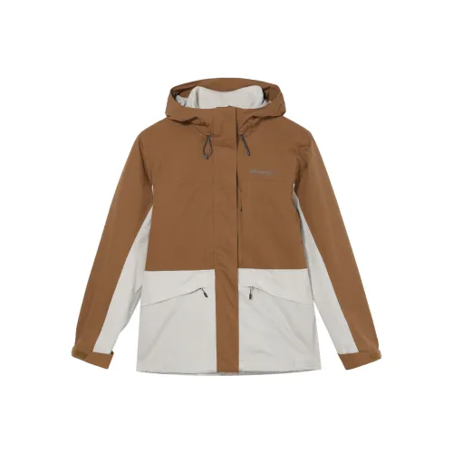 Columbia совместный бренд Поход 2024 Осенний Hiking Outdoor Приключение Водонепроницаемый и Теплый Ветровка Женские Коричневый