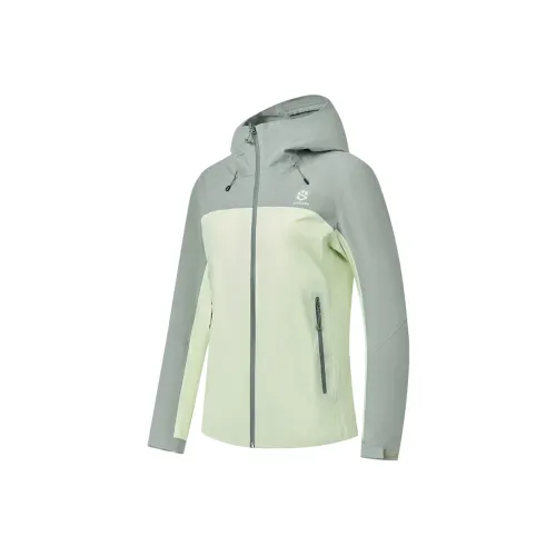 QIAODAN Mountain God Series Aqua Brocade Slate Green Women's Windbreaker