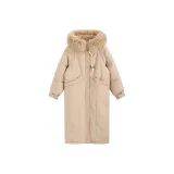 Молочно-чайный, съемный меховой воротник