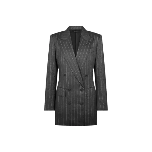 TF SS25 Бизнес-костюм Пальто Женское Темно-серебристый