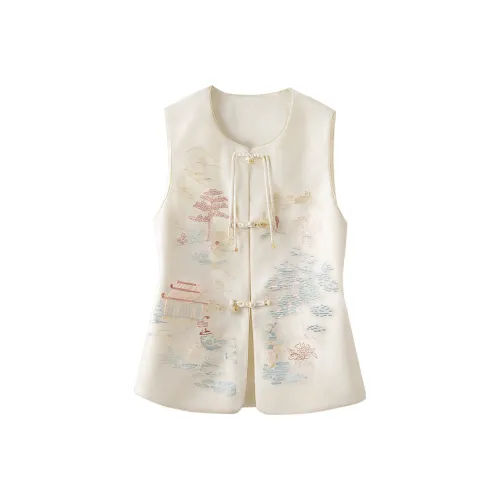 Cypress House Жилет Женские Ecru