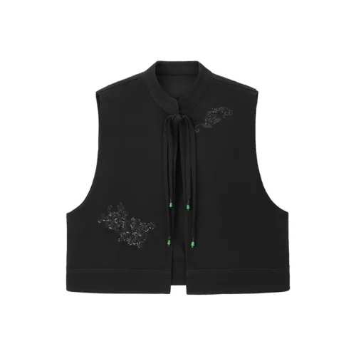 PIANDUAN Черные Женские Жилеты