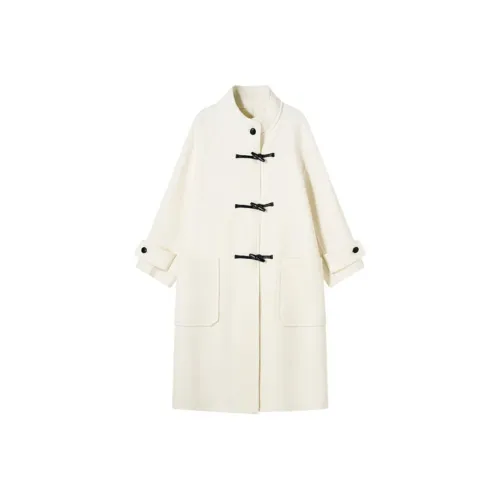 SHUXI Шелк Белый Женское Пальто