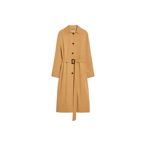 MaxMara Rieti Коллекция Водоотталкивающий Габардин Расклешенный Тренчкот Тренчкот Женские Мед