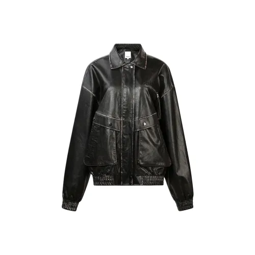 Guuka Hero Кожа Куртка Женская Черная