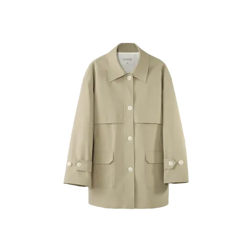 Fstudio Early Spring Korean Style Vintage Premium Trenchcoat Women's Khaki Fstudio Early Spring Корейский стиль Винтаж Премиум Тренчкот Женские Хаки