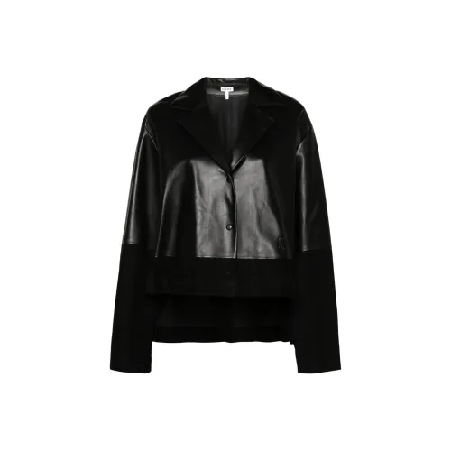 LOEWE Совместное издание FW24 Кожа Куртка Женская Черная