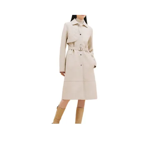 HERMES FW24 Тренчкот Женский Camargue Белый