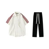 Комплект одежды (Pearl White Shirt + Black Casual Pants)