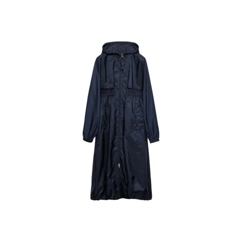 PRADA Тренчкот Женский Морской Синий