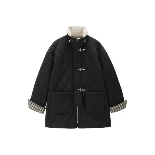 Giordano 09 Черные Женские Объемные Куртки (Пуфы)