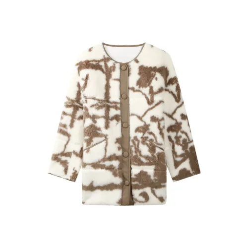 THE SEA LIFE Бархат Feel Пальто Женское Чайный Коричневый