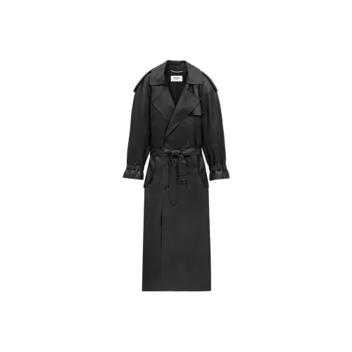 SAINT LAURENT Кожа Куртка Женская Черная